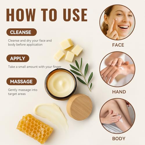 Jeirrzi Organic Beef Tallow for Skin, 100% Grass-Fed Tallow and Honey Balm for Face Body M - image 8