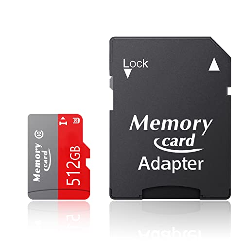Hcnzdwe - Tarjeta de memoria (512 GB, adaptador de 100 MB/s, UHS-I, clase 10, U3, rendimiento A1 para aplicaciones, ideal para smartphones, tabletas y almacenamiento Full HD -B512GB