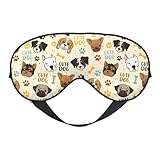 Cute Dog Sleep Mask Breathable Soft Eye Mask for Sleep for Women Men Lightweight Eye Cover for Travel, Night Work, Nap, Office