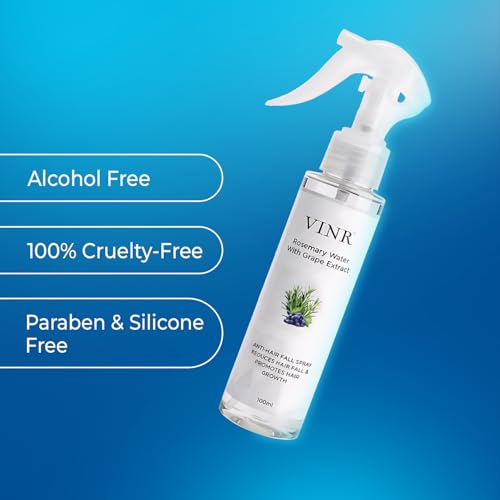 Image of VINR Rosemary Hair Spray for Hair Growth | Rosemary Water & Mint Scalp Strengthening Spray | Anti Hair Fall | Hair Mist | Lightweight Hair Growth Mist | All Hair Types 100 ml