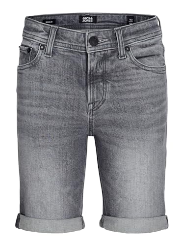 JACK&JONES JUNIOR Jjirick Jjoriginal Shorts Am 360 Sn JNR Jean, Gris Denim, 164 Garçon