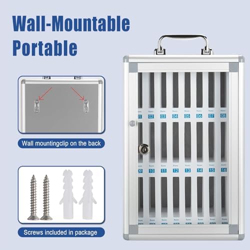 Secure Cell Phone Locker with Lock & Handle - Perfect for Classroom, Office, Factory Use - Organize & Protect Devices Efficiently - Durable & Space-Saving Solution