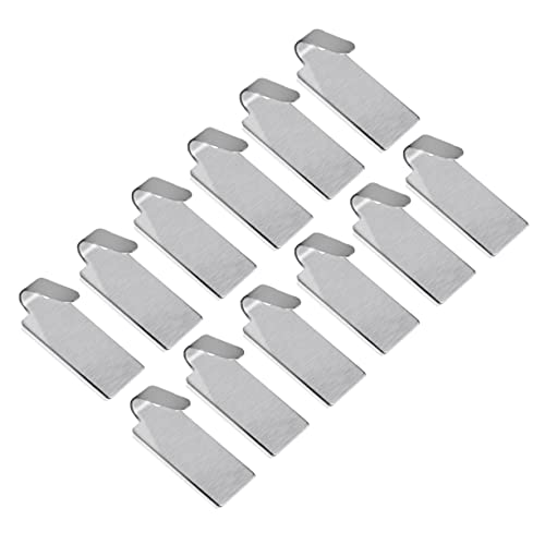 HOOTNEE 12Pcs Adhesive Stainless Steel Wall Hooks for Towel Hanging Easy Installation No Drilling for Kitchen and Bathroom Use Finish Compact