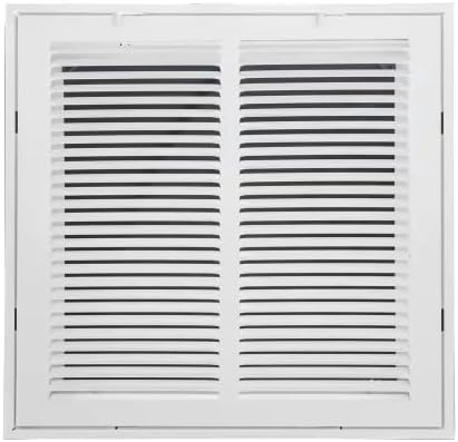 12 x 12 Steel White Filtered Return Air Grille Vent Cover Removable Face 14 5/8 x 14 5/8 Outside Dimensions