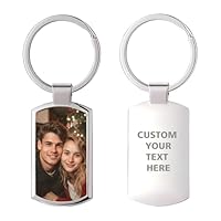 Variengrave Chaveiro personalizado com foto, chaveiro de texto personalizado, presentes para homens/mulheres/amantes