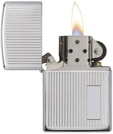 Zippo Custom Lighter Personalized Engraved Striped Design (Chrome)