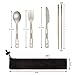 Titanium Utility Cutlery Set & Titanium Chopstick, Strong Lightweight (Ti), Healthy 4 Piece Chopsticks Knife Fork Spoon Set for Indoor/Outdoor Use in Waterproof Cloth Case
