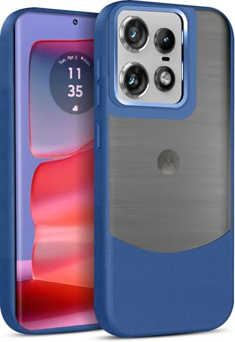 Image of MINTZZ Moto Edge 50 Pro Back Cover, Leather Design, Protective Cover with Camera Lens Protection, Premium Grip & Slim Fit Durable, Edge 50 Pro Case (Blue, Moto Edge 50 Pro)