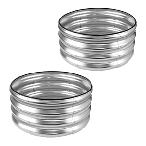 JERIA Raised Garden Bed,Galvanized Raised 2 PCS 2×2×1ft Planter Boxes Outdoor with Easy Assembly, Round Garden Bed for Vegetables, Fruits, Flowers JERIA Raised Garden BedGalvanized Raised 2 PCS 221ft Planter Boxes Outdoor with Easy Assembly Round Garden Bed for Vegetables Fruits Flowers