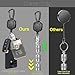 AIDSOTOU Badge Holder Retractable Clip Heavy Duty Carabiner Badge Reel Keychain with Breakaway lanyards for id Badges Cool Tactical ID Cards Holder