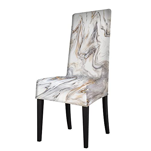 Wondertify Marble Ink Chair Covers For Dining Room Granite Liquid Wave Stretch Slipcovers Chair Protector Decor For Home And Banquet Blue Grey Black Brown White Red #TOP1