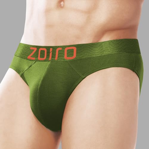 Image of Zoiro Men's Fluid-Fabric Brief | Micro Nylon Waistband | 4-Way Stretch Soft Supple Fit | Skin-Friendly Breathable Innerwear | 90% Cotton 10% Spandex