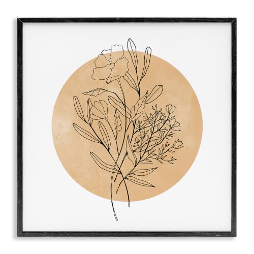 Minimalist Floral Sprigs Boho, 24 x 24 Inch Framed Giclée Print