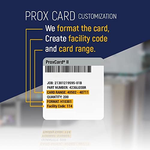 Custom Programmed Door Access Cards Prox - Compatilbe with 26 bit H10301 Format HID 1386 ISOProx II (50)