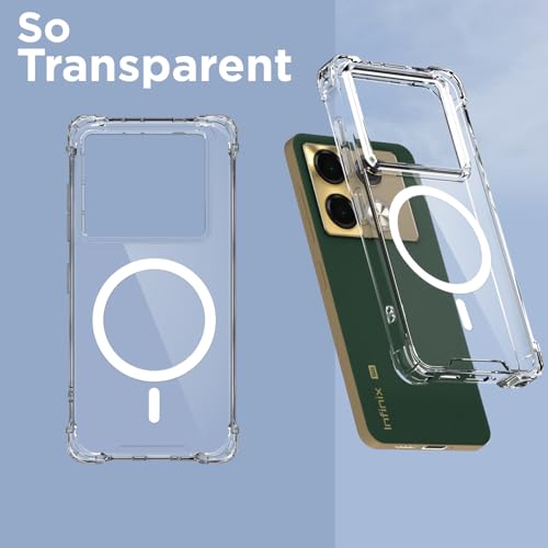Image of Pikkme Back Cover for Infinix Note 40 Pro 5G Mag-Safe Shockproof PC + TPU | Protective Case Magnetic Support | Bumper Case (Transparent Mag-Safe)