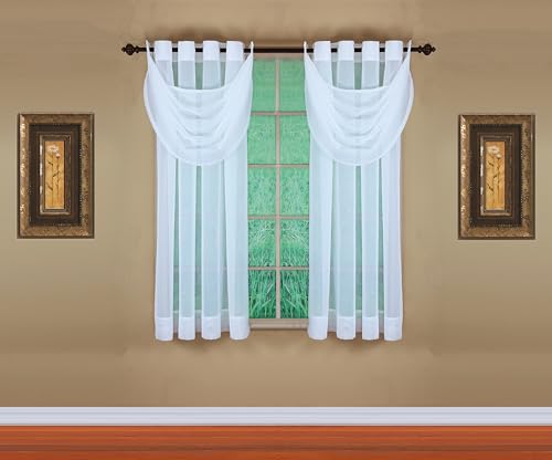 Image of Today's Curtain, Emelia Grommet Sheer Panel 63 inch White, 59 inch W x 63 inch L