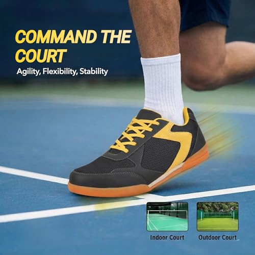 Image of Centrino Men's Badminton Shoes | Lightweight Indoor Court Shoes | Breathable Mesh Sports Sneakers | Non-Marking Grip Sole | Comfortable Training & Play Footwear (9345)