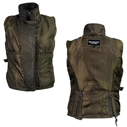 Milwaukee Leather Women's Duchess Olive Motorcycle Style Fashion Casual Leather Jacket SFL2870 - Large by Milwaukee Leather - Image 8