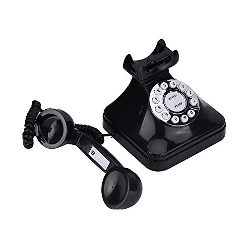 Teléfono Vintage Cableado de Disco, Negro miniatura 7