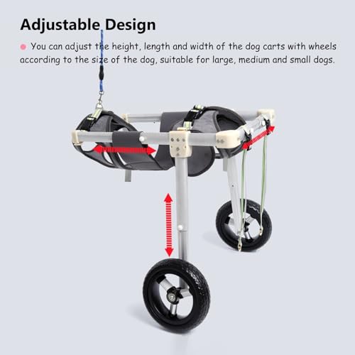 Silla de ruedas para perros pequeños para patas traseras y remolque azul de gatos 4