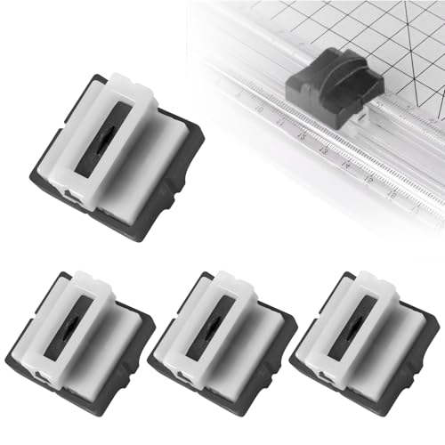 4 Pièces Lame Massicot Lames De Rechange Originales Pour Coupe-Papier, Têtes De Coupe Rechange Pour Coupe-Papier, Lames de Rechange pour Coupe, pour Coupe-papier avec Fusible de Sécurité, Noir