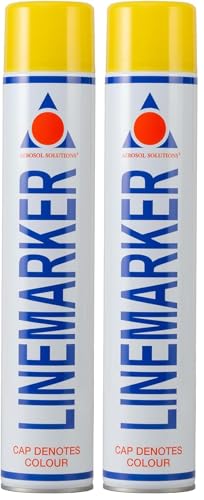 Image of Aerosol Solutions Line Marker Yellow 26 Oz | Grass and Road Spray Paint, All Purpose Striping Paint | Perfect for Construction, Safety Zones, Sports Fields & Pavement (Pack of 2)