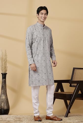 Image of Majestic Man Men's Cotton Regular Fit Casual Kurta