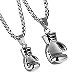 LONGLITTER Gothic Couple Necklace Cool Mini Boxing Glove Pendant Necklace Stainless Steel Jewelry -...