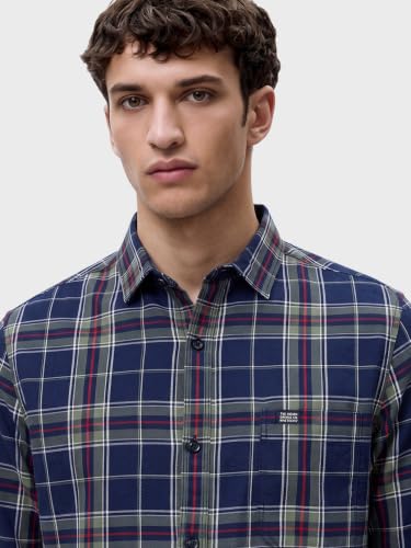 Image of The Indian Garage Co Men Regular Fit Checkered Full Sleeves Cutaway Collar Casual Shirt
