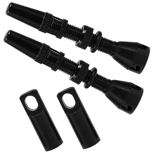 Tapones para válvulas tubeless para bicicleta Abaodam, 40 mm, negro, juego de 4 piezas, válvulas de aleación de aluminio para llantas tubeless, accesorios para ciclismo miniatura 1