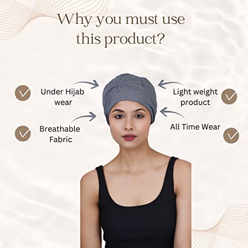 Image of The Headscarves Women Silky Soft Bamboo Viscose Sleep Cap for Hair Loss Chemo Headwear Skull Cap Free Size (Multicolor) (HS3 Multicolor)