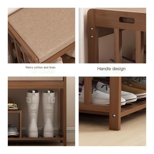 Banc à chaussures d'entrée meuble de rangement peu encombrant - 6
