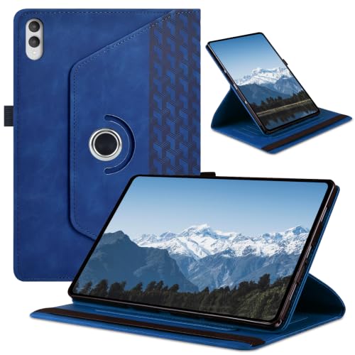 Coque rotative Samsung Tab S11 Ultra avec réveil automatique et support 360 Blocs Bleus