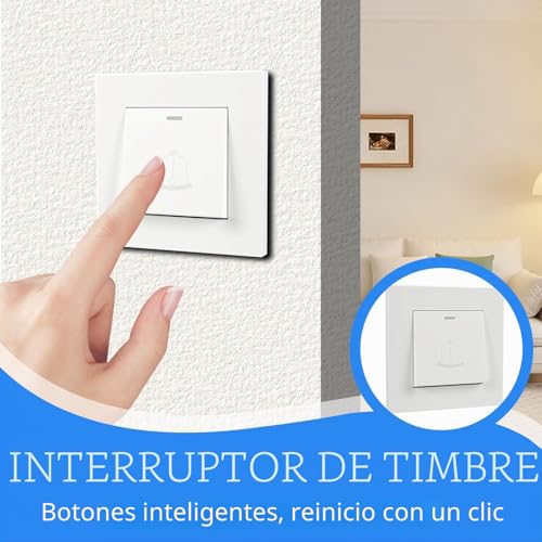Miniatura 2 de Pevlkawr Interruptor De Timbre, Interruptor Botón Pulsador Timbre Exterior 86mmx86mm Reinicio Automático Para Acceso Control Incrustado 220 250 V