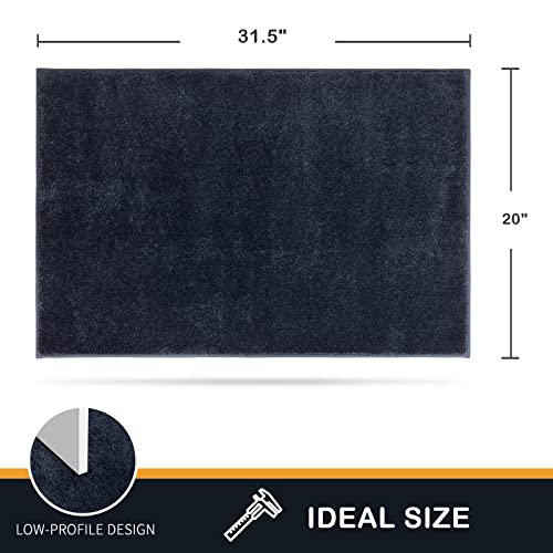 PURRUGS Dirt Trapping Door Mat 20" x 31.5", Non-Slip Machine Washable Entry Rug, Shoe Scraper, Dog Doormat, Super Absorbent Welcome Mat for Front & Back Door, Muddy Shoes & Paws, Navy Blue