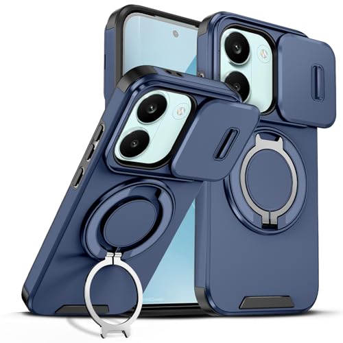 Coque Xiaomi Poco X8 Pro bleu antichoc avec support et protège caméra intégré