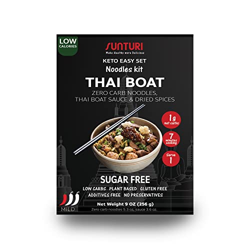 Keto Noodle Kits Pad Thai Bundle With Keto Thai Tom Yum Noodle Kit, Keto Thai Boat Noodle Kit, Zero Carb Noodles, Gluten Free, Sugar Free, No Msg, Healthy Nooles With Low Calories #TOP3