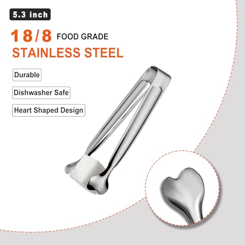 Serving Tongs, Anytrp 12-Packs Stainless Steel Sugar Tong, 5.3inch Small Tongs for Serving Food, Appetizers, Buffets, Coffee Bar, Kitchen, Tea Party, Desserts Party and Ice Bucket