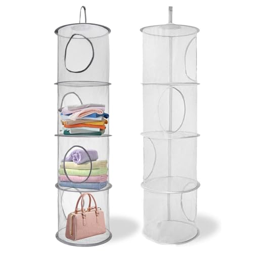 YOYEAH Hanging Storage - Deposito di Peluche Deposito Appeso Organizer a 4 Livelli 110 cm di Lunghezza 30 cm di Diametro Salvaspazio per Giocattoli e Vestiti Adatto Ai Bambini