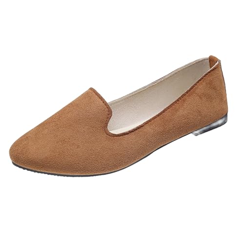 Womens Ballet Flats Slip-on Ballerina Pumps Shoes Casual Pointed Toe Shoes Comfortable Walking Flat Lightweight Work Slip On Flats Business Office Loafers
