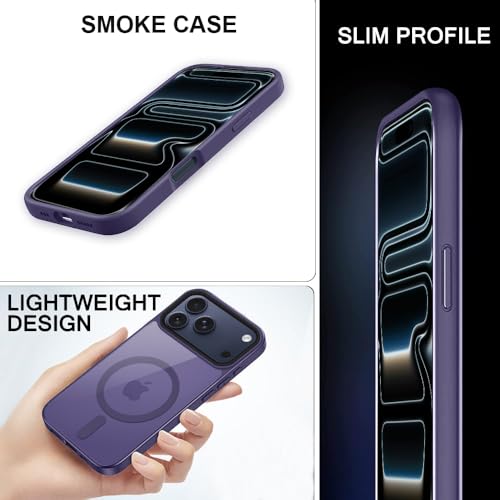 Image of iPhone 17 Pro Magsafe Hard Back Case | Matte Design & 360 Protection | Military-Grade Apple iPhone 17 Pro Cover | Strong Magnet Back - Purple