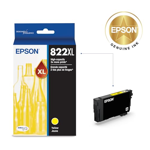 Image of EPSON 822 DURABrite Ultra Ink High Capacity Yellow Cartridge (T822XL420-S) Works with WorkForce Pro WF-3820,3823, 4820, 4830, 4833, 4834