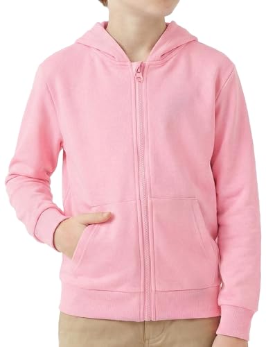 Image of Spring&Gege Boys Zip up Hoodie Soft Solid Classic Full Zip Hooded Sweatshirts for Kids (3-14 Years)