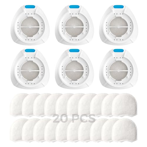 Replacement HME for HumidX F20 with Airmini Filters 6 Pack Replacement Cartridges & 20 Pack Filters Compatible with Airmini CPAP & AirFit AirTouch F20 Full Face Mask CPAP Supplies