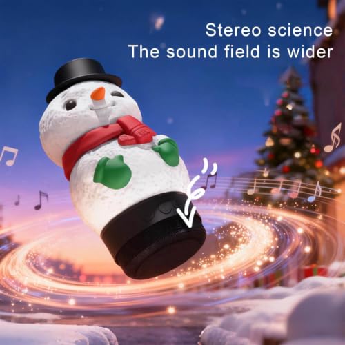 2 In1 Christmas Snowman Blue Tooth Speaker & Night Light, Stereo Sound | 6.2'' Christmas Decorative Night Light & Speaker for Bedroom Nightstand Home Christmas Party Decor Birthday Gifts for Women - image 4