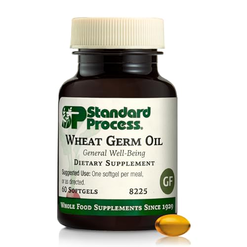 Standard Process Inc. Wheat Germ Oil - Supports Antioxidant Activity & Immune Health - Exercise Body & Cellular Function - Gluten-Free Non-Dairy & Non-Soy - 60 Softgels