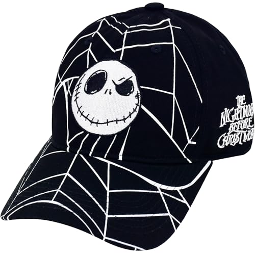 Disney The Nightmare Before Christmas Dad Hat, Adult Cotton Baseball Cap with Curved Brim, Black, One Size