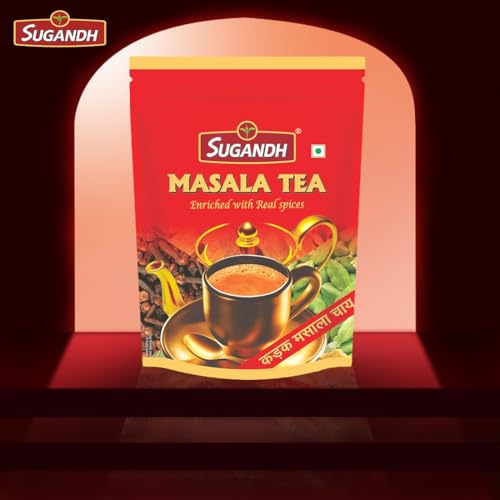 Image of Sugandh Masala Tea | 1KG X2| Pack of 2 | Made with Real Spices - Ginger, Cardamom, Cloves, Black Pepper | 100% Natural Ingredients | A Perfect Premium Cup of Tea for Chai Lover