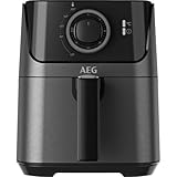 AEG AF5-1-4GB Freidora de Aire Sin Aceite, Capacidad 2.5L, 1350W, Temporizador 60 Min, Temperatura Máxima 200°C, Cesto Extraíble, Apto Lavavajillas, Color Negro