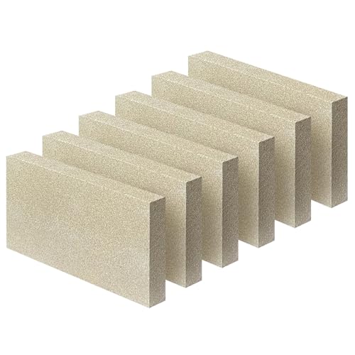 Woodstove Firebricks, Fire Bricks, Size 9' X 4-1/2' X 3/4', High Temperature Resistant Fire Bricks Replacement for Wood Stoves, 6 Pieces